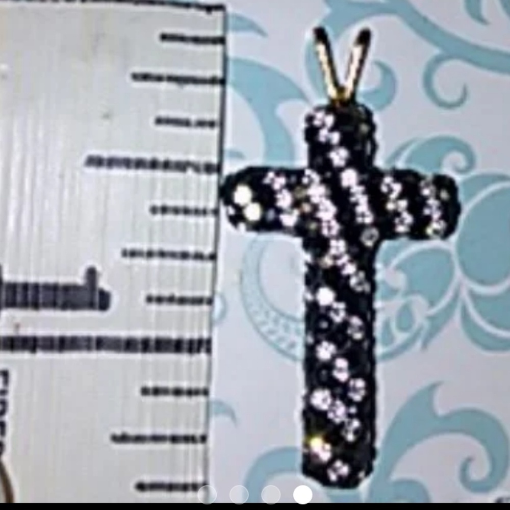10k Gold & crystals Cross.
